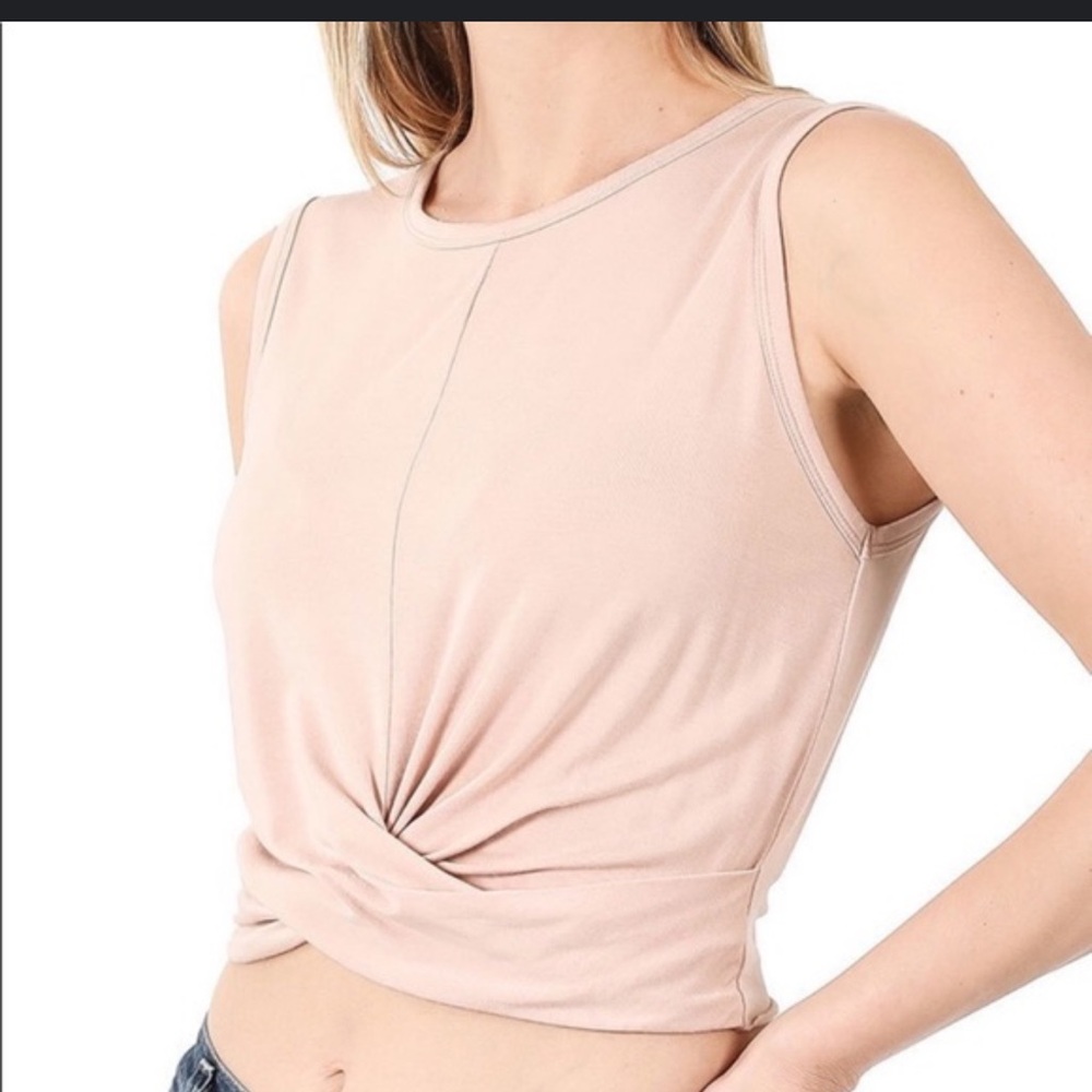 Banana Republic Twist Front Dusty Blush Top
